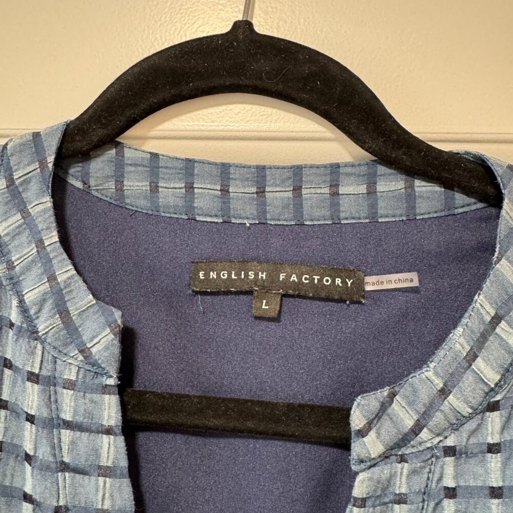 English Factory Blue plaid midi dress Size L - Picture 2 of 3